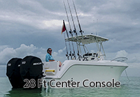 28 ft center console for family fun fishing